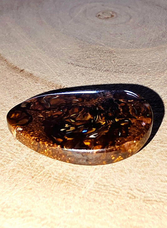 Boulder Opal Cabochon – Blue Centre with Green & Purple Pinfire