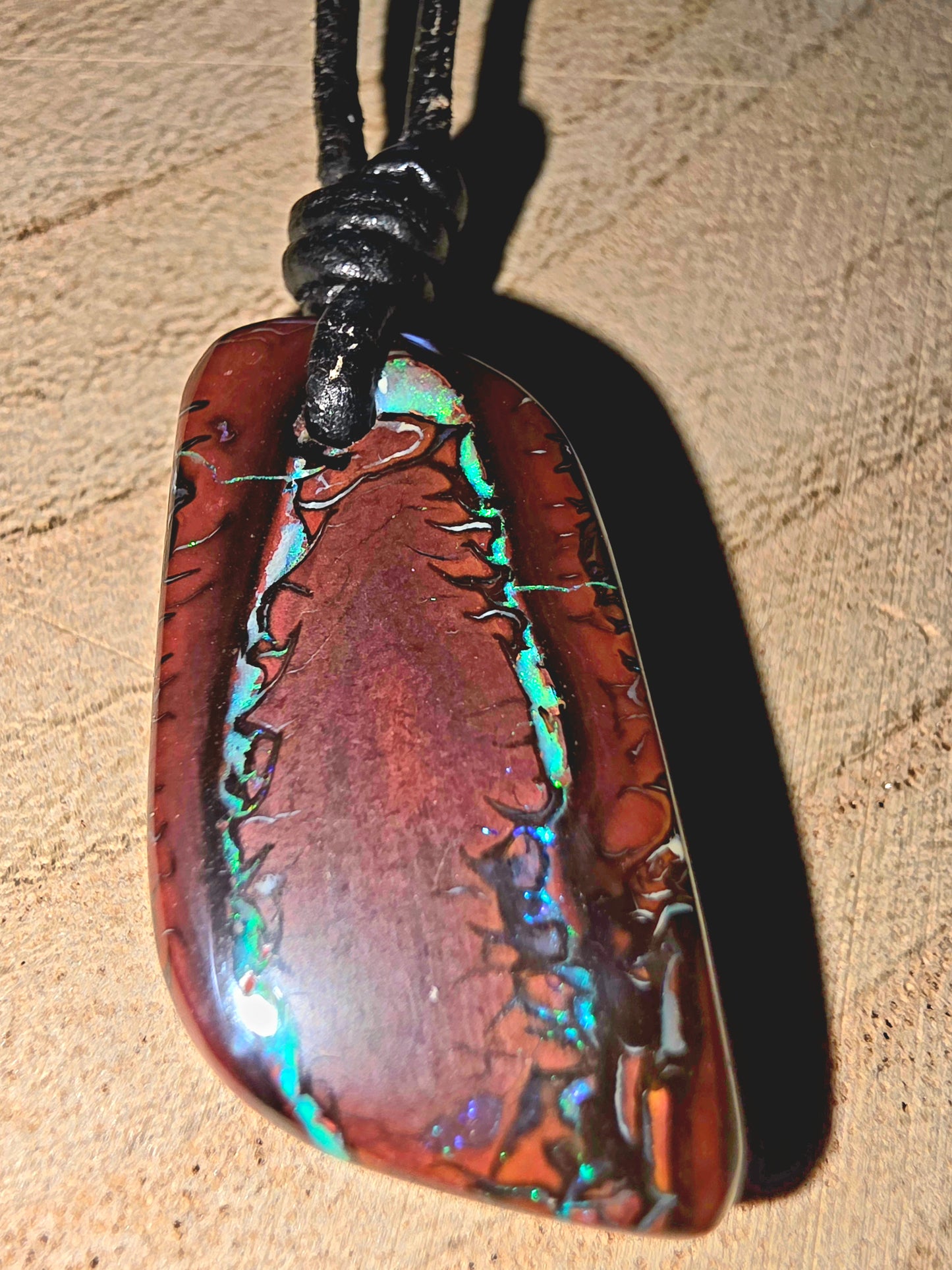 Boulder Opal Necklace – Blue, Green & Purple Flash